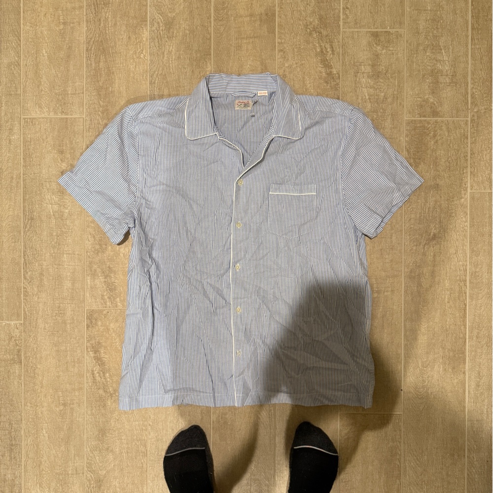 J. Crew Blue Striped Casual Button Down Shirt